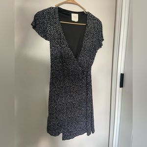 Harper heritage polka dot black wrap dress size Medium